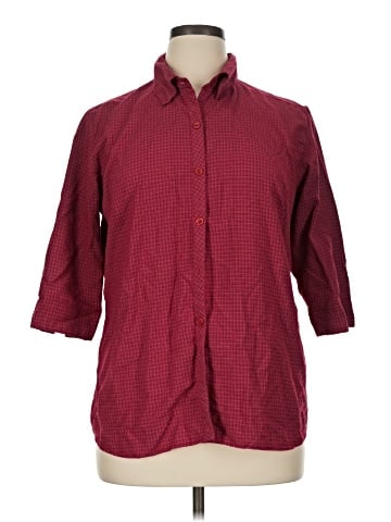 Fashion Bug 3/4 Sleeve Button-Down Shirt (view 1)