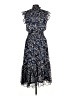 Aqua 100% Polyester Paisley Blue Cocktail Dress Size L - photo 2