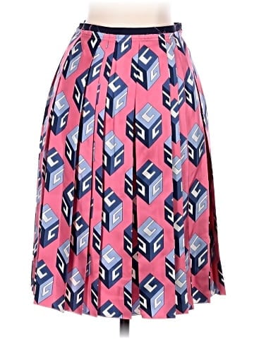 Gucci Cube Printed Silk Pleated Midi Skirt (view 2)