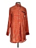 Hiho 100% Cotton Paisley Orange 3/4 Sleeve Button-Down Shirt Size S - photo 1