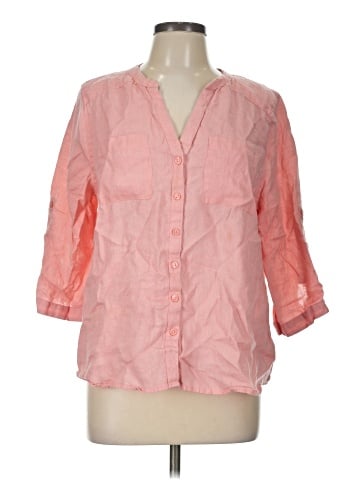 Harve Benard 3/4 Sleeve Button-Down Shirt (view 1)