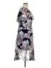 Connected Apparel 100% Polyester Floral Purple Cocktail Dress Size 14 - photo 4