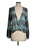 Blue Life 100% Rayon Teal Long Sleeve Blouse Size XS - photo 1