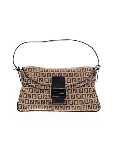 Fendi Zucchino Canvas and Leather Shoulder Bag (view 1)