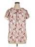 SimpleFun 100% Polyester Ivory Short Sleeve Blouse Size XL - photo 1