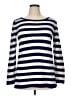 Athleta 100% Cashmere Stripes Blue Cashmere Pullover Sweater Size XL - photo 1
