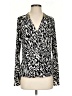 INC International Concepts Animal Print Silver Long Sleeve Blouse Size S - photo 1
