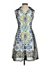 Sunny Leigh Print Blue Cocktail Dress Size S - photo 1