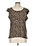 Michele Brown Short Sleeve Blouse Size L - photo 1