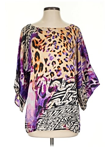Cache Short Sleeve Silk Top (view 1)