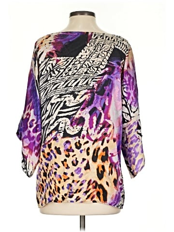 Cache Short Sleeve Silk Top (view 2)
