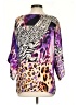 Cache 100% Silk Purple Short Sleeve Silk Top Size XS - photo 2