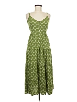 patrons of peace green dress NEW Patrons Of Peace Green Mix Cotton Rich Front Slit Dress Large RRP 19.99