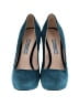 Prada 100% Leather Teal Heels Size EU 37 1/2 - photo 2