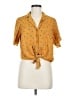 Monteau 100% Polyester Yellow Short Sleeve Blouse Size M - photo 1
