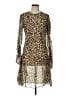 MNG Animal Print Gold Cocktail Dress Size 10 - photo 1