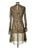 MNG Animal Print Gold Cocktail Dress Size 10 - photo 2