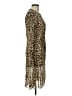 MNG Animal Print Gold Cocktail Dress Size 10 - photo 4