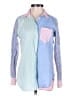 J.Crew Color Block Blue Long Sleeve Button-Down Shirt Size 00 (petite) - photo 1