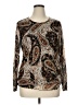 Cj Banks Paisley Brown Long Sleeve Blouse Size 1X - photo 1
