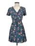 Blue Rain 100% Rayon Floral Blue Casual Dress Size XXS - photo 1