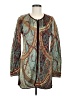 Peruvian Connection 100% Pima Cotton Paisley Teal Cardigan Size M - photo 1