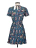Blue Rain 100% Rayon Floral Blue Casual Dress Size XXS - photo 2