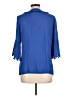 Jade 100% Rayon Blue 3/4 Sleeve Blouse Size L - photo 2