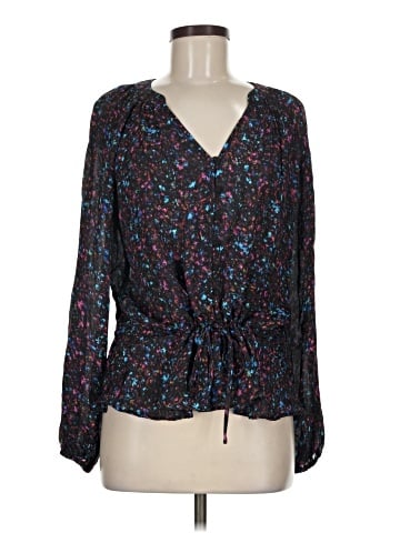 Parker Long Sleeve Silk Top (view 1)