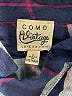 Como Vintage 100% Rayon Plaid Blue 3/4 Sleeve Blouse Size L - photo 7