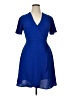 Monteau Solid Blue Casual Dress Size XL - photo 1