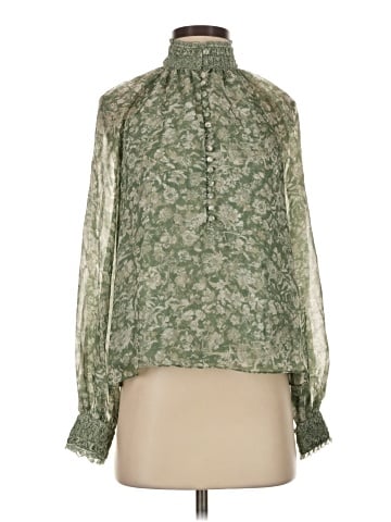 Intermix Long Sleeve Silk Top (view 1)