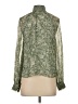 Intermix 100% Silk Green Long Sleeve Silk Top Size 2 - photo 2