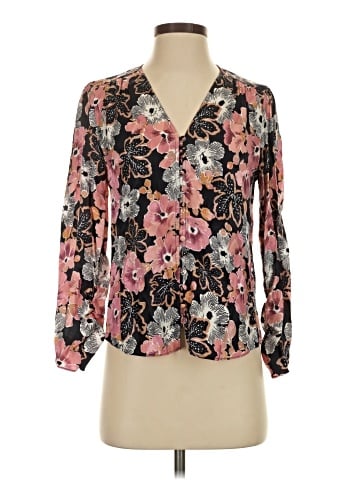 Rebecca Taylor Long Sleeve Silk Top (view 1)