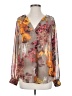 Bellatrix 100% Polyester Floral Gray Long Sleeve Blouse Size S - photo 1