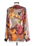 Bellatrix 100% Polyester Floral Gray Long Sleeve Blouse Size S - photo 2