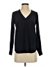 J.Crew 100% Silk Black Long Sleeve Silk Top Size 00 - photo 1