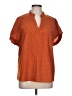 Shein 100% Polyester Orange Short Sleeve Blouse Size 12 - photo 1