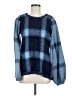 DG^2 by Diane Gilman Checkered-gingham Blue Pullover Sweater Size M - photo 1