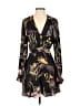Reiss 100% Polyester Print Black Casual Dress Size 6 - photo 1