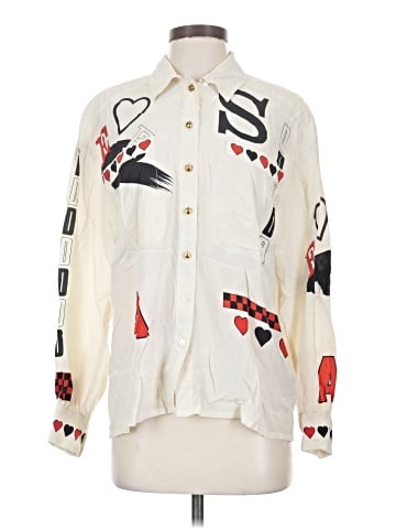 Escada by Margaretha Ley Long Sleeve Silk Top (view 1)