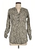 M&S 100% Cotton Animal Print Tan Long Sleeve Blouse Size UK 10 / US 6 - photo 1