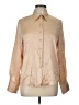 CW 100% Silk Tan Long Sleeve Silk Top Size 12 - photo 1