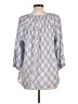 Chaps 100% Cotton Blue 3/4 Sleeve Blouse Size L - photo 2