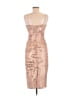 L'Agence 100% Polyester Metallic Gold Cocktail Dress Size Med (2) - photo 2