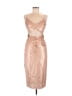 L'Agence 100% Polyester Metallic Gold Cocktail Dress Size Med (2) - photo 1