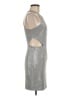 Express 100% Polyester Metallic Silver Cocktail Dress Size 6 - photo 4