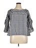 Cupio Blue Black 3/4 Sleeve Blouse Size XL - photo 1