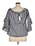 Cupio Blue Black 3/4 Sleeve Blouse Size XL - photo 2