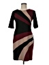 Connected Apparel Color Block Burgundy Cocktail Dress Size 6 (petite) - photo 1